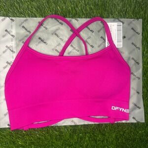 Dfyne dynamic backless sports bra floral pink small